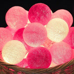 3M 20 LED Batuffolo di cotone Luce Stringa Vacanza Matrimonio Festa di Natale Camera da letto Fata Luci Decorazione ghirlanda di luci a LED per esterni, USB, Battery, EU Plug