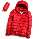 Parka con cappuccio in piumino d'anatra bianco ultra leggero casual da donna Autunno Inverno caldo cappotto con cappuccio, M, L, XL