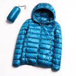 Parka con cappuccio in piumino d'anatra bianco ultra leggero casual da donna Autunno Inverno caldo cappotto con cappuccio, M, L, XL