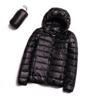 Parka con cappuccio in piumino d'anatra bianco ultra leggero casual da donna Autunno Inverno caldo cappotto con cappuccio, M, L, XL
