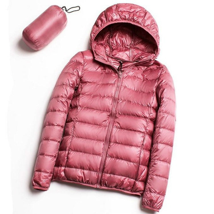 Parka con cappuccio in piumino d'anatra bianco ultra leggero casual da donna Autunno Inverno caldo cappotto con cappuccio, M, L, XL