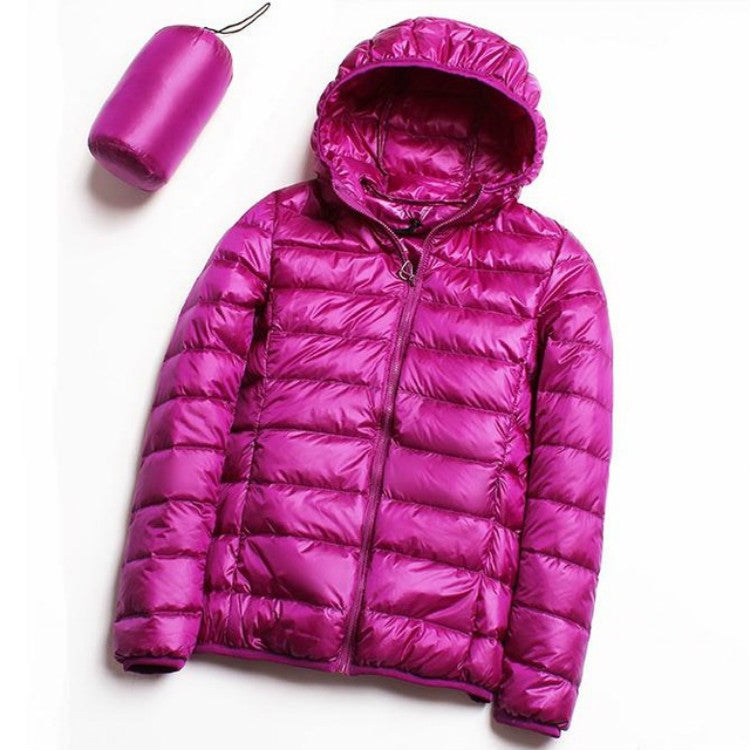 Parka con cappuccio in piumino d'anatra bianco ultra leggero casual da donna Autunno Inverno caldo cappotto con cappuccio, M, L, XL