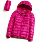 Parka con cappuccio in piumino d'anatra bianco ultra leggero casual da donna Autunno Inverno caldo cappotto con cappuccio, XXL, XXXL, XXXXL