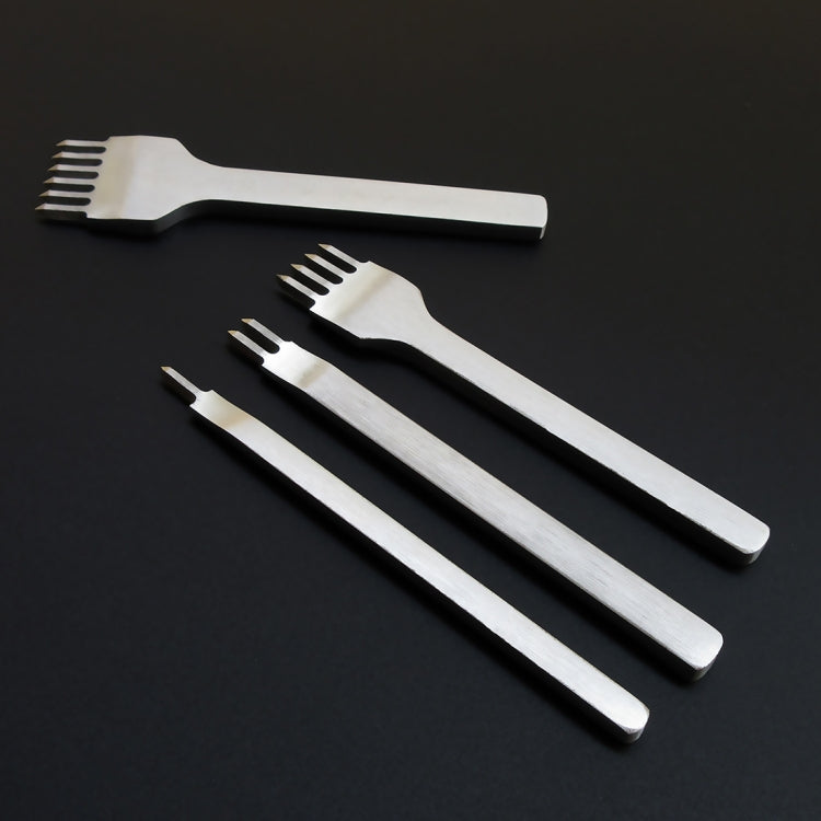 Set di strumenti per punzonatura in pelle fai-da-te 4 in 1 in acciaio bianco con foratura diamantata per punzonatura, 3mm