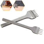 Set di strumenti per punzonatura in pelle fai-da-te 4 in 1 in acciaio bianco con foratura diamantata per punzonatura, 3mm