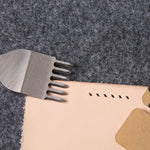 Set di strumenti per punzonatura in pelle fai-da-te 4 in 1 in acciaio bianco con foratura diamantata per punzonatura, 3mm