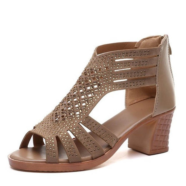 Sandali con zeppa con punta aperta e cristalli scavati, 35, 36, 37, 38, 39, 40