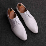 Scarpe eleganti da uomo d'affari Scarpe in pelle di coccodrillo Scarpe casual Brock con strisce a punta, 38, 39, 40, 41, 42, 43
