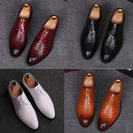 Scarpe eleganti da uomo d'affari Scarpe in pelle di coccodrillo Scarpe casual Brock con strisce a punta, 38, 39, 40, 41, 42, 43