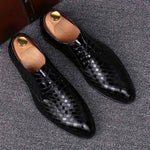 Scarpe eleganti da uomo d'affari Scarpe in pelle di coccodrillo Scarpe casual Brock con strisce a punta, 38, 39, 40, 41, 42, 43