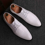 Scarpe eleganti da uomo d'affari Scarpe in pelle di coccodrillo Scarpe casual Brock con strisce a punta, 44, 45, 46, 47