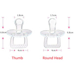 Ciuccio trasparente con pollice a testa tonda in silicone pieno per prodotti per bambini, Thumb, Round Head