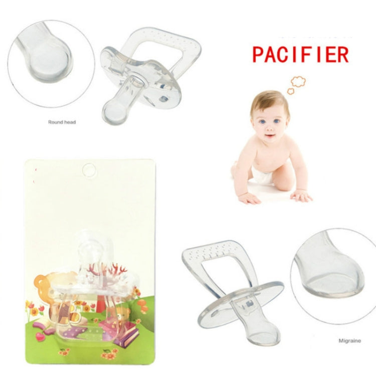 Ciuccio trasparente con pollice a testa tonda in silicone pieno per prodotti per bambini, Thumb, Round Head