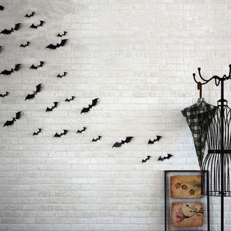 Set 120 adesivi murali 3D Halloween pipistrelli in PVC