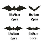 10 set di adesivi murali stereo di Halloween Adesivi per pipistrelli di simulazione