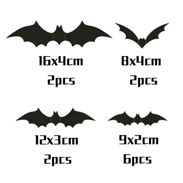 10 set di adesivi murali stereo di Halloween Adesivi per pipistrelli di simulazione