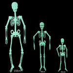 Scheletro luminoso Puntelli per attività di Halloween Bar Forniture per la decorazione della casa stregata Scheletro fluorescente, Small（35cm), Medium(90cm), Large(150cm)