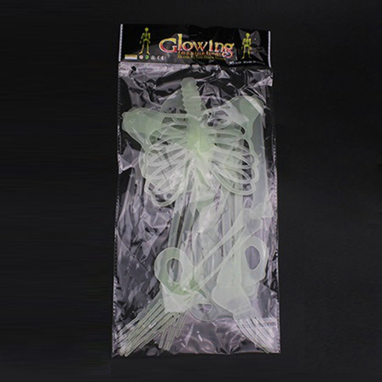 Scheletro luminoso Puntelli per attività di Halloween Bar Forniture per la decorazione della casa stregata Scheletro fluorescente, Small（35cm), Medium(90cm), Large(150cm)