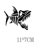 Adesivo per auto da 10 pezzi Adesivo per il corpo della personalità dei cartoni animati con bastoncini di fiori che tirano bastoncini di fiori, Fish Bone
