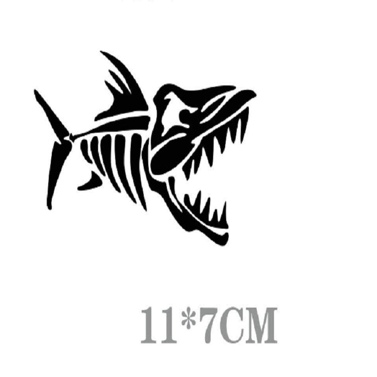 Adesivo per auto da 10 pezzi Adesivo per il corpo della personalità dei cartoni animati con bastoncini di fiori che tirano bastoncini di fiori, Fish Bone