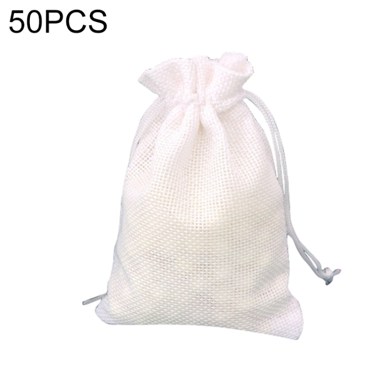 50 sacchetti regalo multiformato in lino di iuta con coulisse, per matrimoni, compleanni, feste, sacchetti regalo con coulisse, 7x9cm