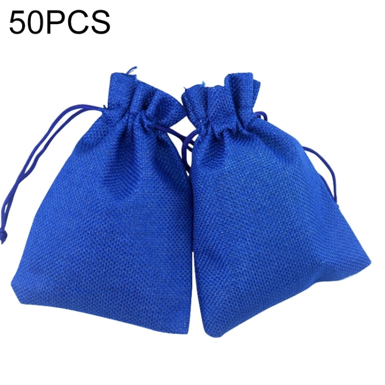 50 sacchetti regalo multiformato in lino di iuta con coulisse, per matrimoni, compleanni, feste, sacchetti regalo con coulisse, 7x9cm