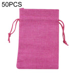 50 sacchetti regalo multiformato in lino di iuta con coulisse, per matrimoni, compleanni, feste, sacchetti regalo con coulisse, 7x9cm