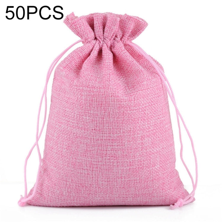 50 sacchetti regalo multiformato in lino di iuta con coulisse, per matrimoni, compleanni, feste, sacchetti regalo con coulisse, 7x9cm