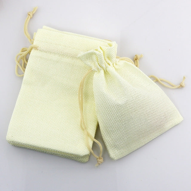 50 sacchetti regalo multiformato in lino di iuta con coulisse, per matrimoni, compleanni, feste, sacchetti regalo con coulisse, 15x20cm