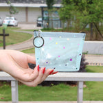 Borsa con cerniera trasparente mini portamonete in gelatina impermeabile in PVC da 3 pezzi