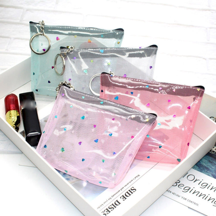 Borsa con cerniera trasparente mini portamonete in gelatina impermeabile in PVC da 3 pezzi