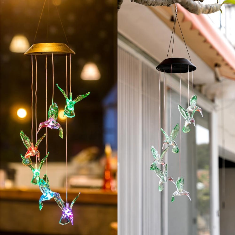 Luce solare LED campanello colibrì 7 colori 80x12,5 cm