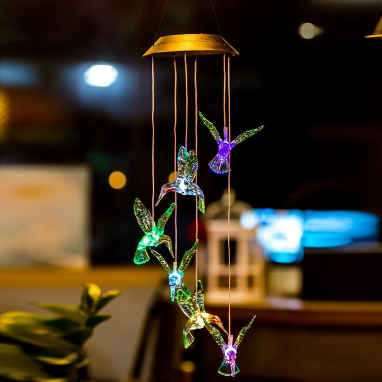 Creative Electronics Solar LED Hummingbird Wind Chime Light Sette colori, Hummingbird