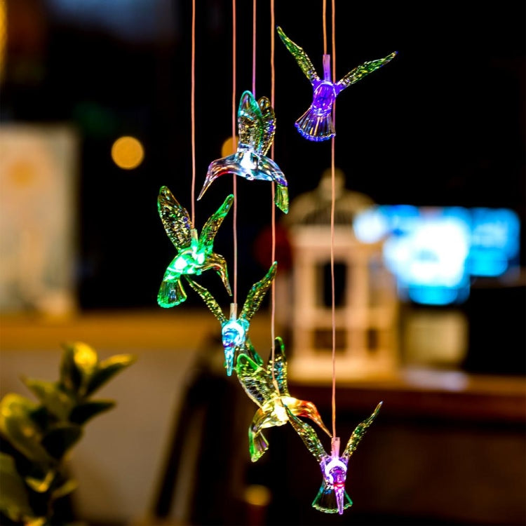 Creative Electronics Solar LED Hummingbird Wind Chime Light Sette colori, Hummingbird