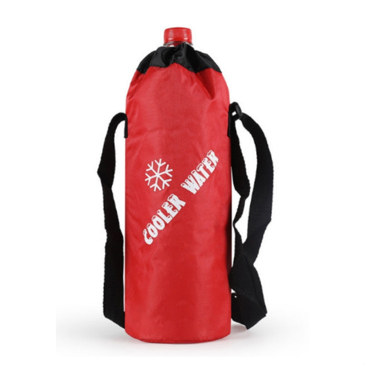 Borsa per il pranzo pieghevole portatile per impacchi di ghiaccio cilindrici in tessuto Oxford, Drawstring / Red, Drawstring / Blue, Drawstring /  Black, Zipper / Red, Zipper / Blue