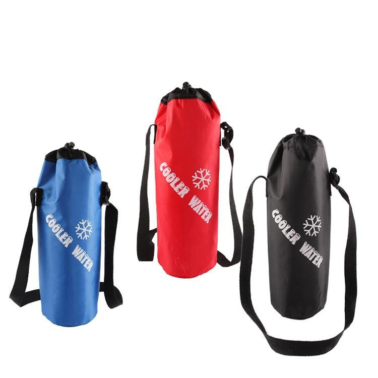 Borsa per il pranzo pieghevole portatile per impacchi di ghiaccio cilindrici in tessuto Oxford, Drawstring / Red, Drawstring / Blue, Drawstring /  Black, Zipper / Red, Zipper / Blue