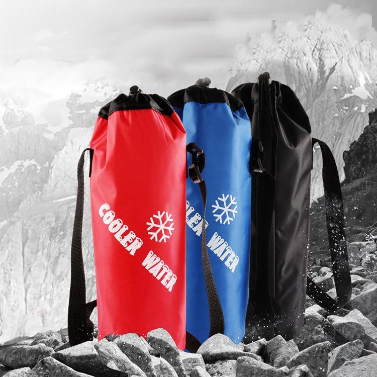 Borsa per il pranzo pieghevole portatile per impacchi di ghiaccio cilindrici in tessuto Oxford, Drawstring / Red, Drawstring / Blue, Drawstring /  Black, Zipper / Red, Zipper / Blue