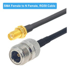Cavo adattatore coassiale SMA femmina a N femmina RG58, SMA Female to N Female 0.5m, SMA Female to N Female 1m, SMA Female to N Female 1.5m, SMA Female to N Female 3m, SMA Female to N Female 5m, SMA Female to N Female 10m