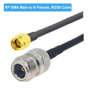 Cavo adattatore coassiale RP-SMA maschio a N femmina RG58, RP-SMA Male to N Female 0.5m, RP-SMA Male to N Female 1m, RP-SMA Male to N Female 1.5m, RP-SMA Male to N Female 3m, RP-SMA Male to N Female 5m, RP-SMA Male to N Female 10m