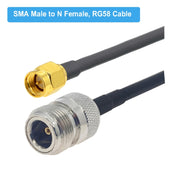 Cavo adattatore coassiale SMA maschio a N femmina RG58, SMA Male to N Female 0.5m, SMA Male to N Female 1m, SMA Male to N Female 1.5m, SMA Male to N Female 3m, SMA Male to N Female 5m, SMA Male to N Female 10m
