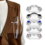 5 pezzi Porta occhiali magnetici Spilla magnetica Clip per occhiali per auricolare per targa, Black, Silver, White Diamond, Colored Diamond