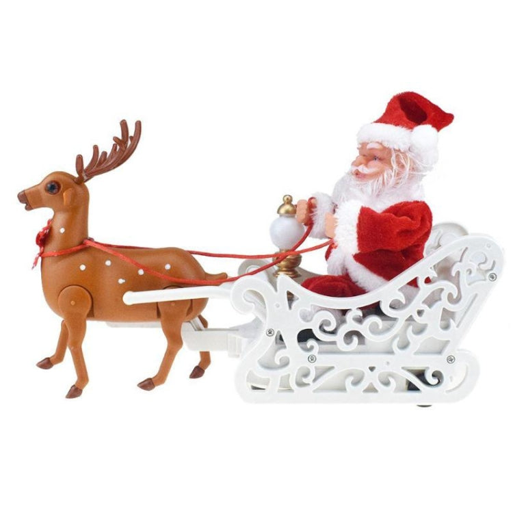 Novità bambola creativa di Babbo Natale con slitta alce con musica, regalo di Natale per auto giocattolo elettrico universale