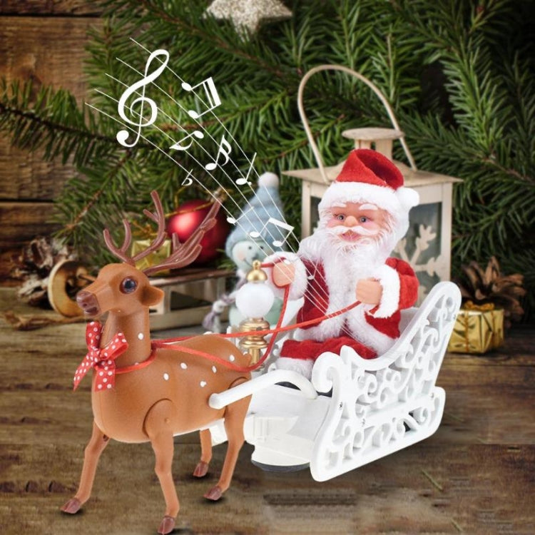 Novità bambola creativa di Babbo Natale con slitta alce con musica, regalo di Natale per auto giocattolo elettrico universale