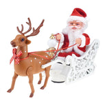 Novità bambola creativa di Babbo Natale con slitta alce con musica, regalo di Natale per auto giocattolo elettrico universale