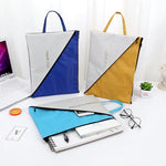 Borsa portadocumenti in tela a doppio strato, borsa per ufficio, scuola, borsa organizer, formato A4, con cerniera creativa