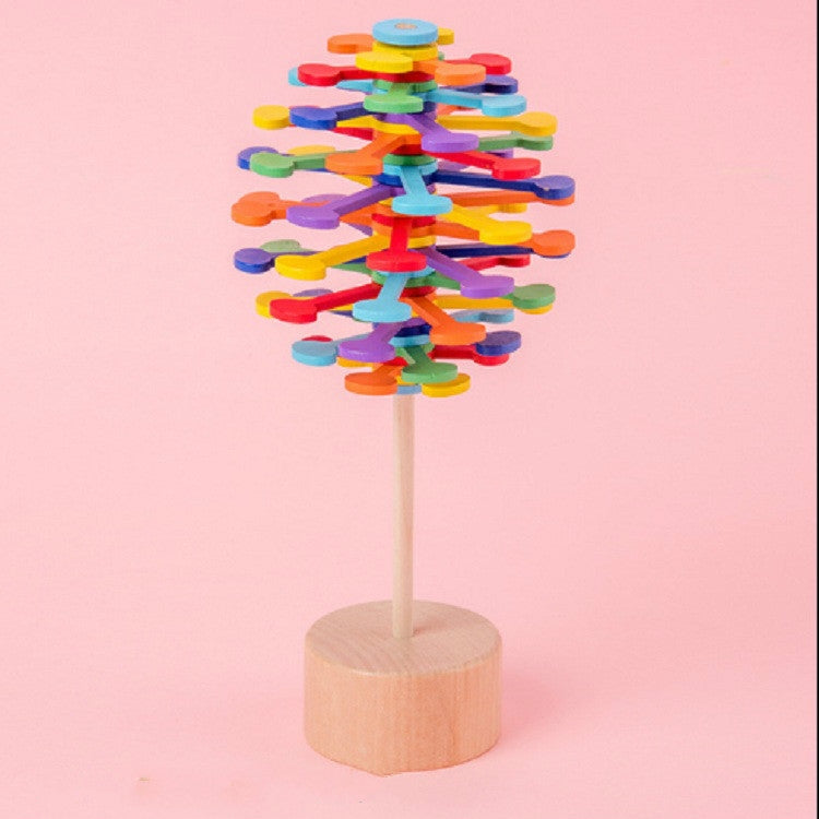 Lecca lecca rotante in legno massello Serie Fischer Ornamenti creativi Artefatto di decompressione del giocattolo di decompressione