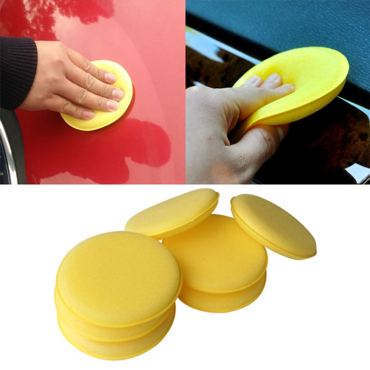 5 pezzi di spugna per lucidare la cera per veicoli per auto, spugna morbida per cera gialla, per il lavaggio della cura dei dettagli dell'auto, 5 PCS
