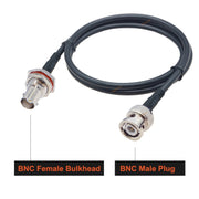 Cavo adattatore coassiale BNC femmina con cerchio impermeabile a BNC maschio RG58, BNC Female With Waterproof Circle To BNC Male 0.5m, BNC Female With Waterproof Circle To BNC Male 1m, BNC Female With Waterproof Circle To BNC Male 1.5m                 ...