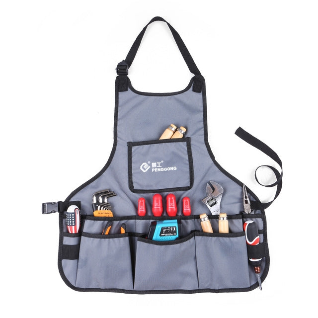 PENGGONG Grembiule da giardinaggio in tela impermeabile Borsa per attrezzi per elettricista Organizzatore di attrezzi per kit di attrezzi, Grey, ArmyGreen, Blue, Black