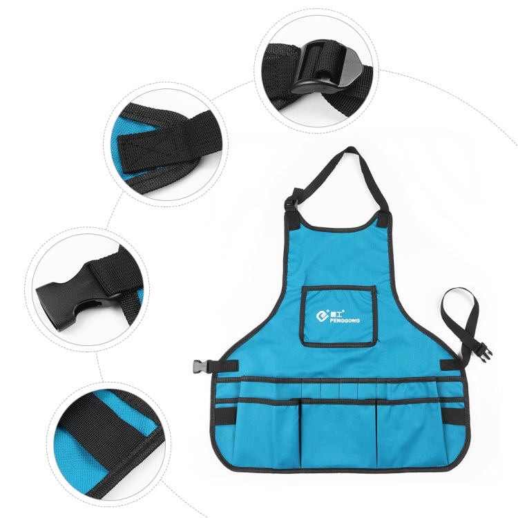 PENGGONG Grembiule da giardinaggio in tela impermeabile Borsa per attrezzi per elettricista Organizzatore di attrezzi per kit di attrezzi, Grey, ArmyGreen, Blue, Black